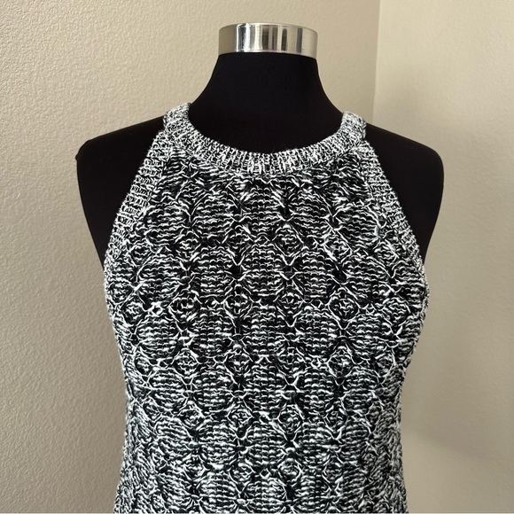 Anthropologie Black and White Knit Sleeveless Sweater Halter Tank Top Size L - Picture 9 of 13